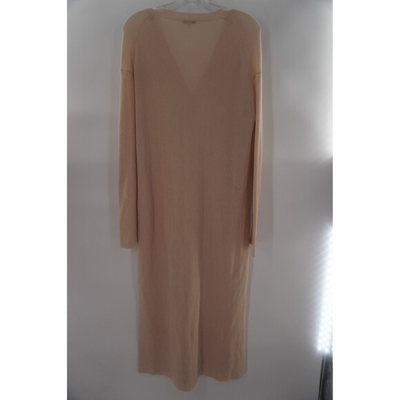 Lafayette New York 148 Tan Ribbed Cotton V Neck Front Button Duster Sweater Sz S - Picture 12 of 12